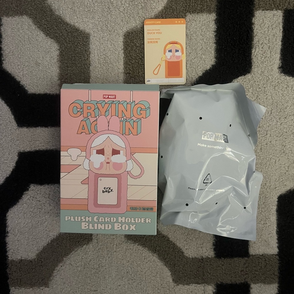 NEW 100% Authentic POP MART Crying Again Plush Card Holder Duck You